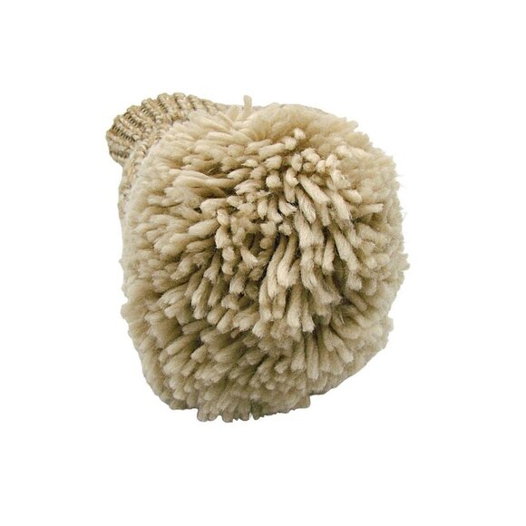 C.C Exclusives Pom Pom Beanie Hat Taupe Tan Chunky Yarn Knit Fold Over Warm OSFM - Picture 2 of 12
